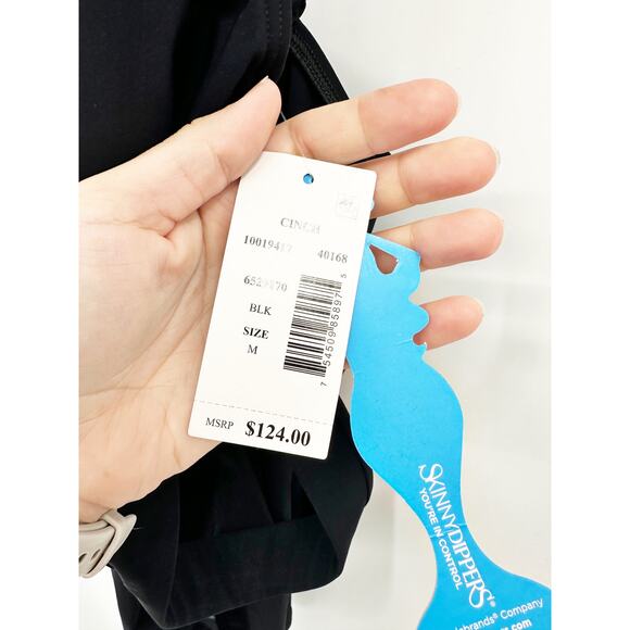 Skinny Dippers Jelly Beans Cinch Ruffle One Piece Swimsuit Black Size Medium NWT - Picture 5 of 6